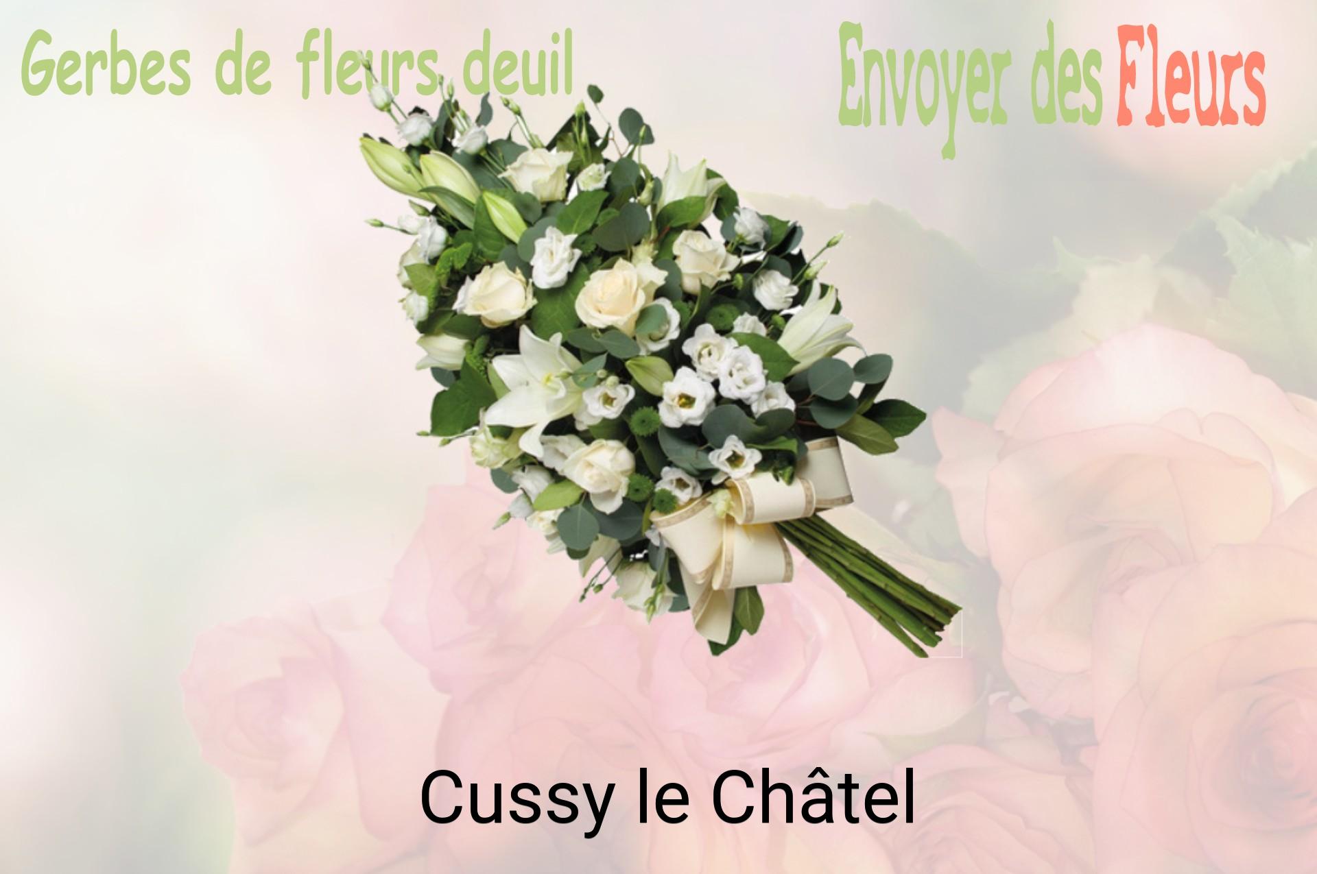 Gerbe de fleurs de deuil livrée à Cussy-le-Châtel